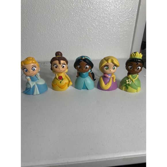 Disney Princesses Collectible Figurines Cinderella Belle Jasmine Rapunzel Tiana - Picture 2 of 14